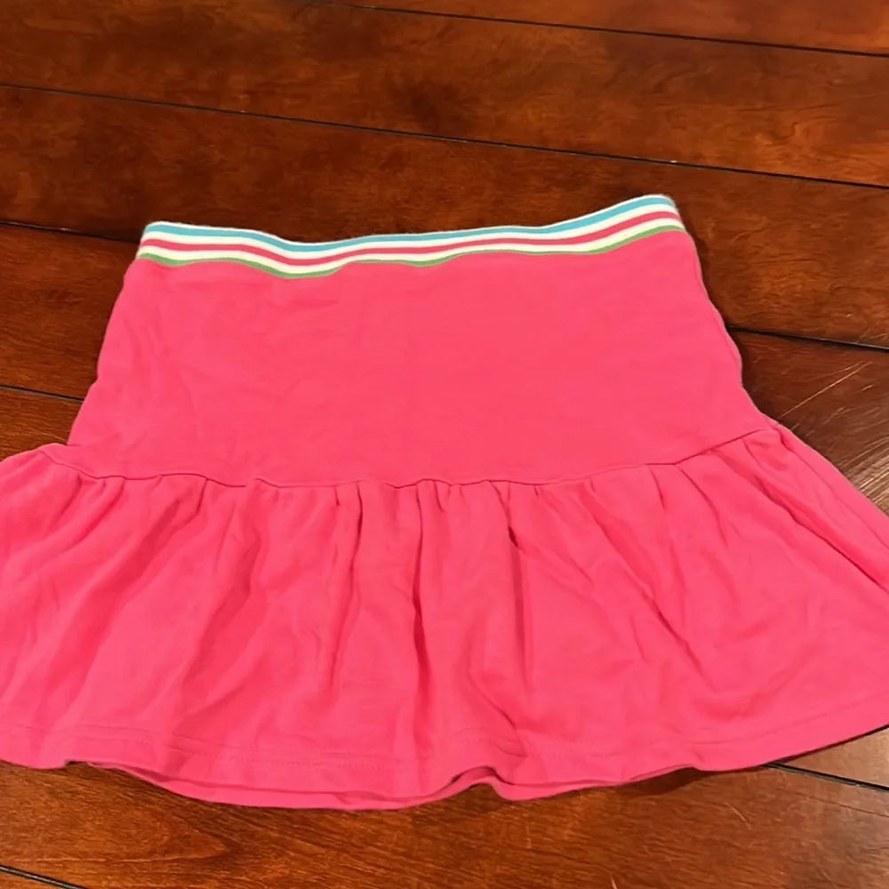Gymboree Tennis Match Stripe Trim Pink Ruffle Skort Size 7